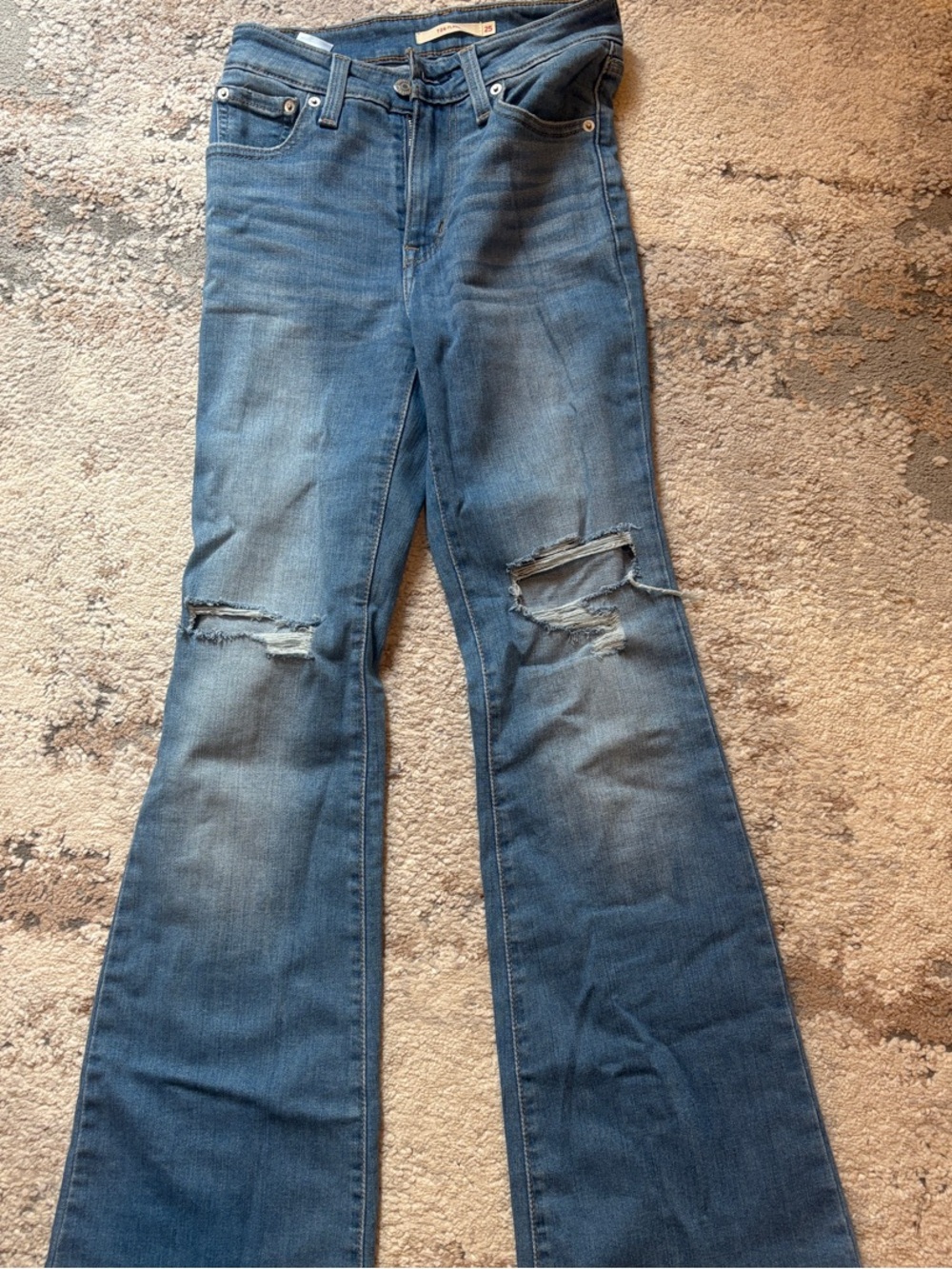 Levi's Blue Distressed Bootcut 726 flare Jeans